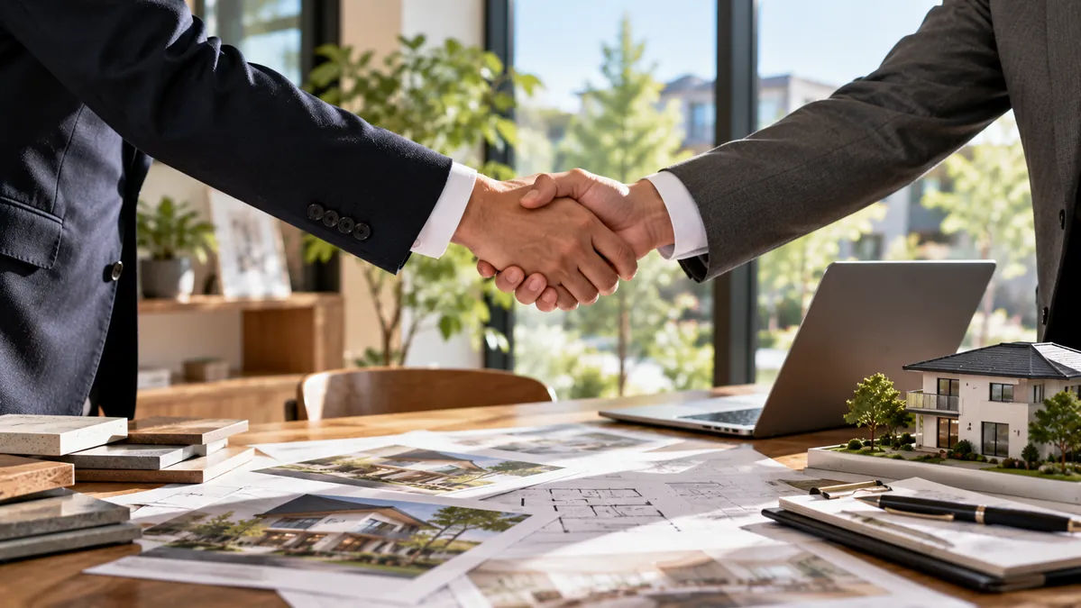 企業同士の協業とパートナーシップを想起させるシーン